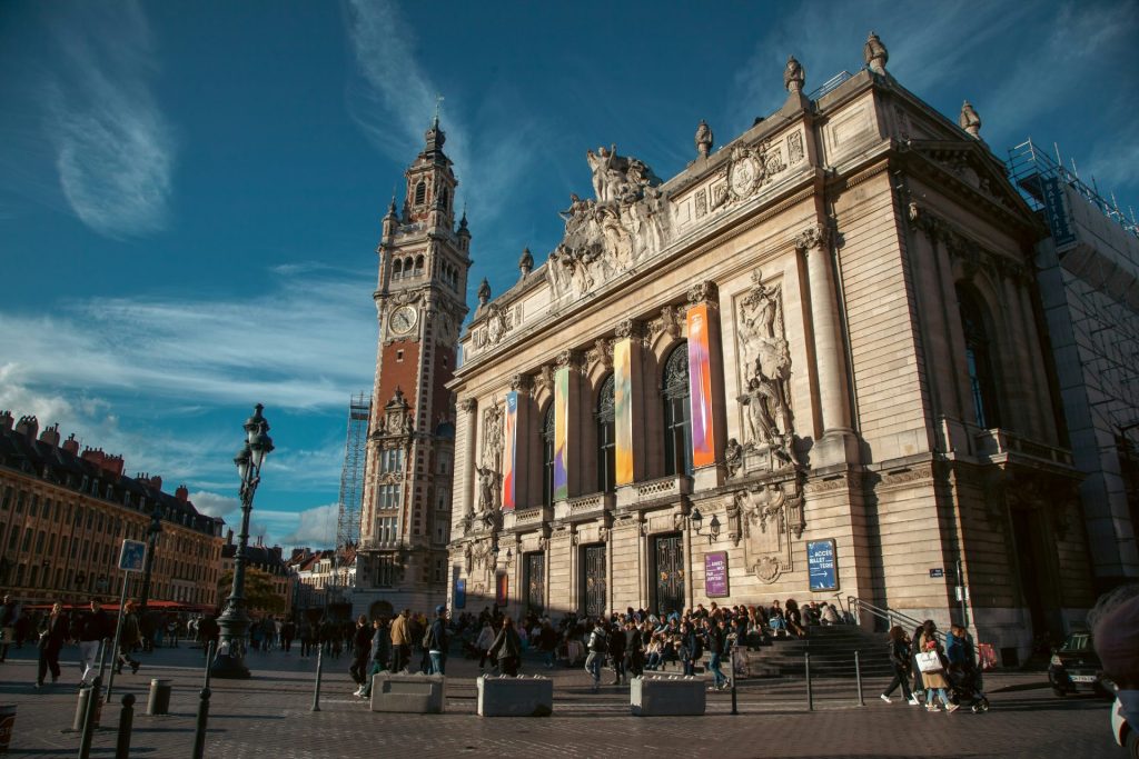 a large building with a clock tower